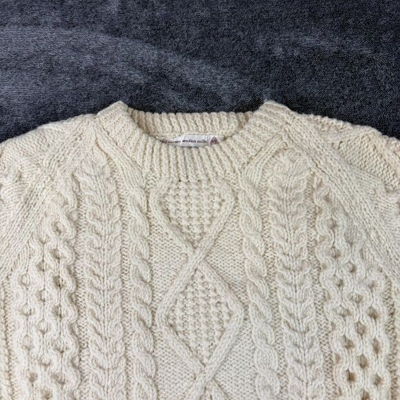 Vtg Blarney Woollen Mills Chunky Cable Knit Sweater Wool Fisherman Ireland M/L* - Picture 2 of 10